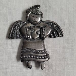 Silver Angel Brooch